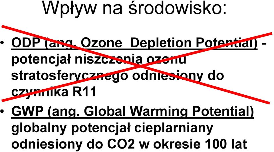 stratosferycznego odniesiony do czynnika R11 GWP (ang.