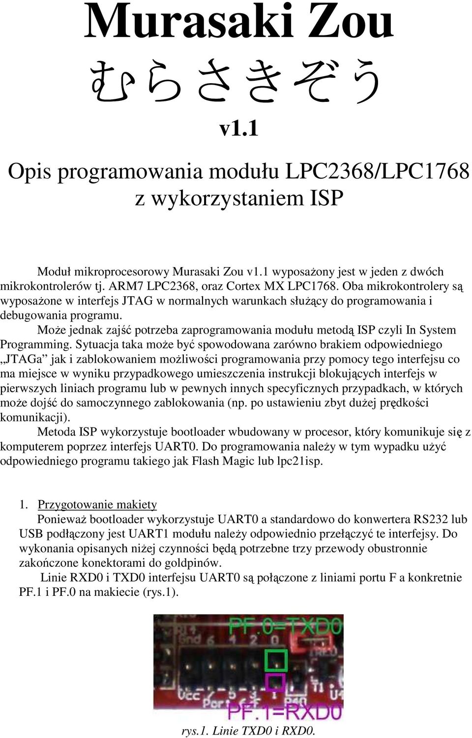 MoŜe jednak zajść potrzeba zaprogramowania modułu metodą ISP czyli In System Programming.