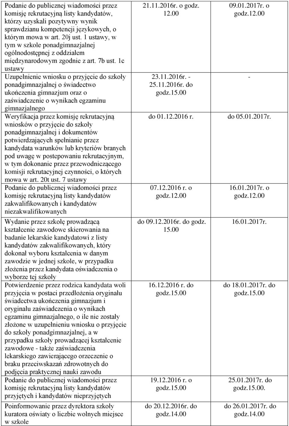 1c Uzupełnienie wniosku o przyjęcie do szkoły ponadgimnazjalnej o świadectwo ukończenia gimnazjum oraz o zaświadczenie o wynikach egzaminu gimnazjalnego wniosków o przyjęcie do szkoły