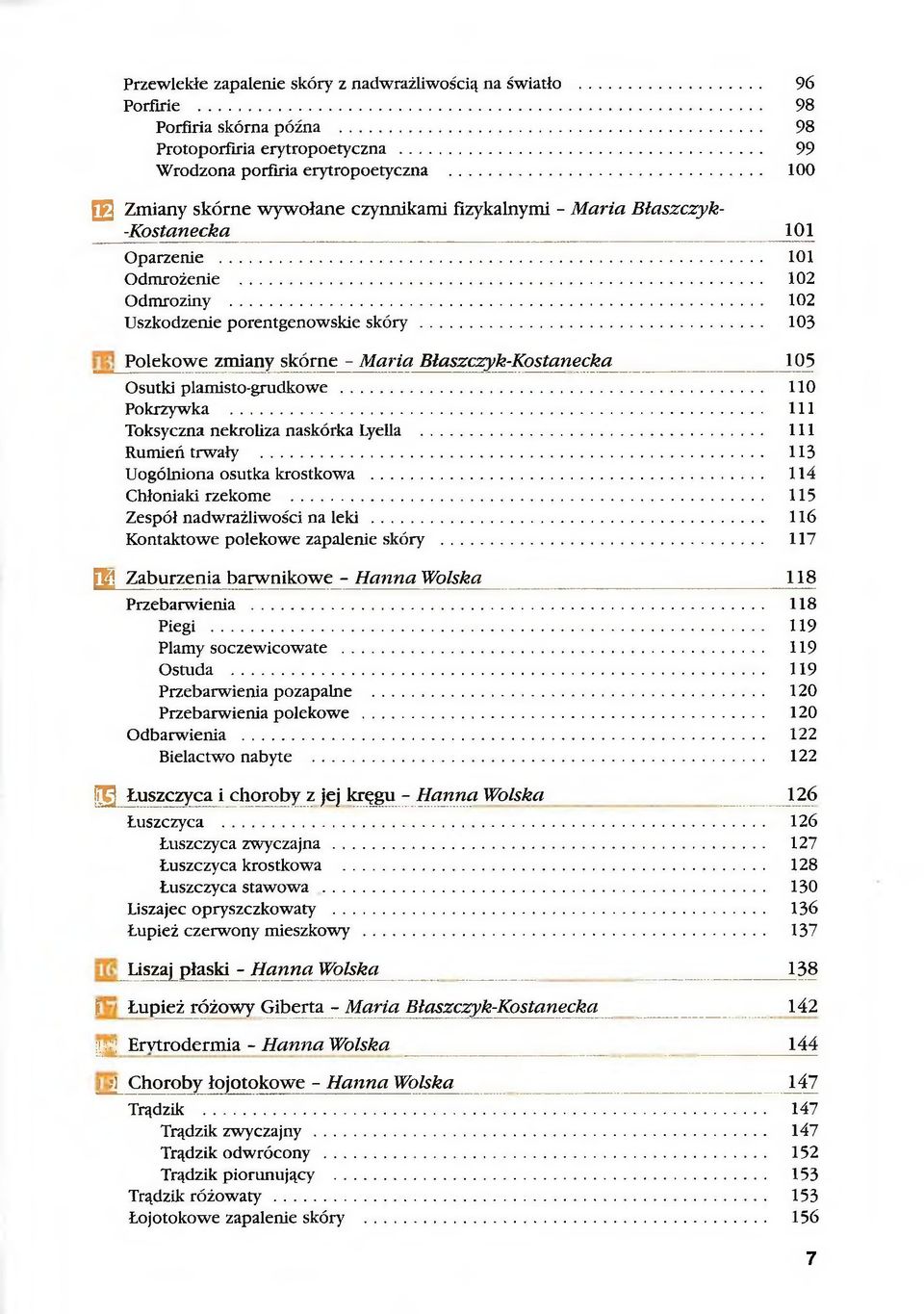 .. 103 Polekowe zmiany skórne - Maria Biaszczyk-Kostanecka 105 Osutki plamisto-grudkowe... 110 Pokrzywka... 111 Toksyczna nekroliza naskórka Lyella... 111 Rumień trwały.