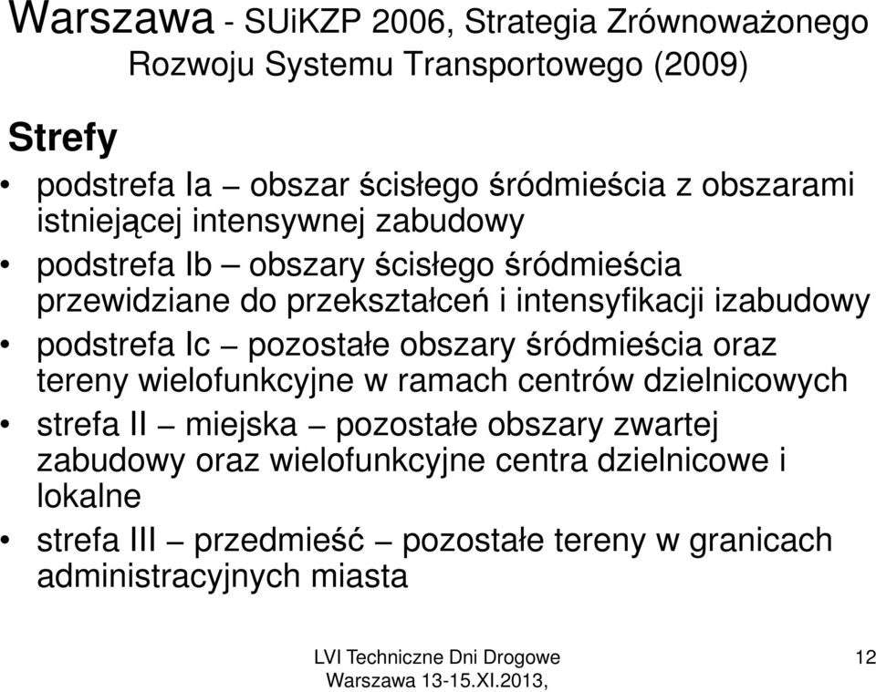 izabudowy podstrefa Ic pozostałe obszary śródmieścia oraz tereny wielofunkcyjne w ramach centrów dzielnicowych strefa II miejska pozostałe