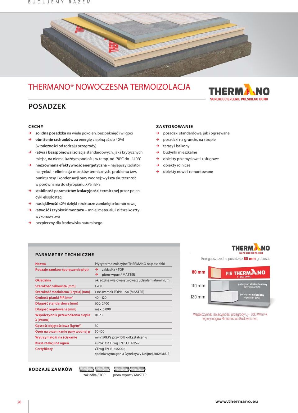 od -70 C do +140 C niezrównana efektywność energetyczna najlepszy izolator na rynku! - eliminacja mostków termicznych, problemu tzw.