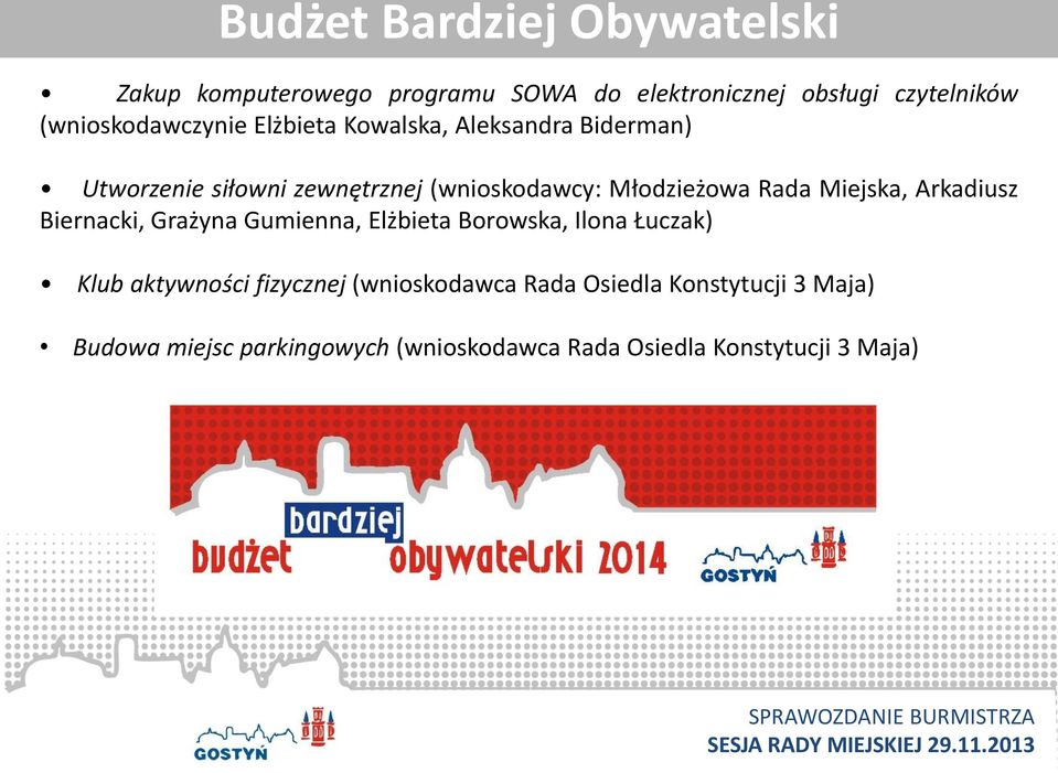 Młodzieżowa Rada Miejska, Arkadiusz Biernacki, Grażyna Gumienna, Elżbieta Borowska, Ilona Łuczak) Klub