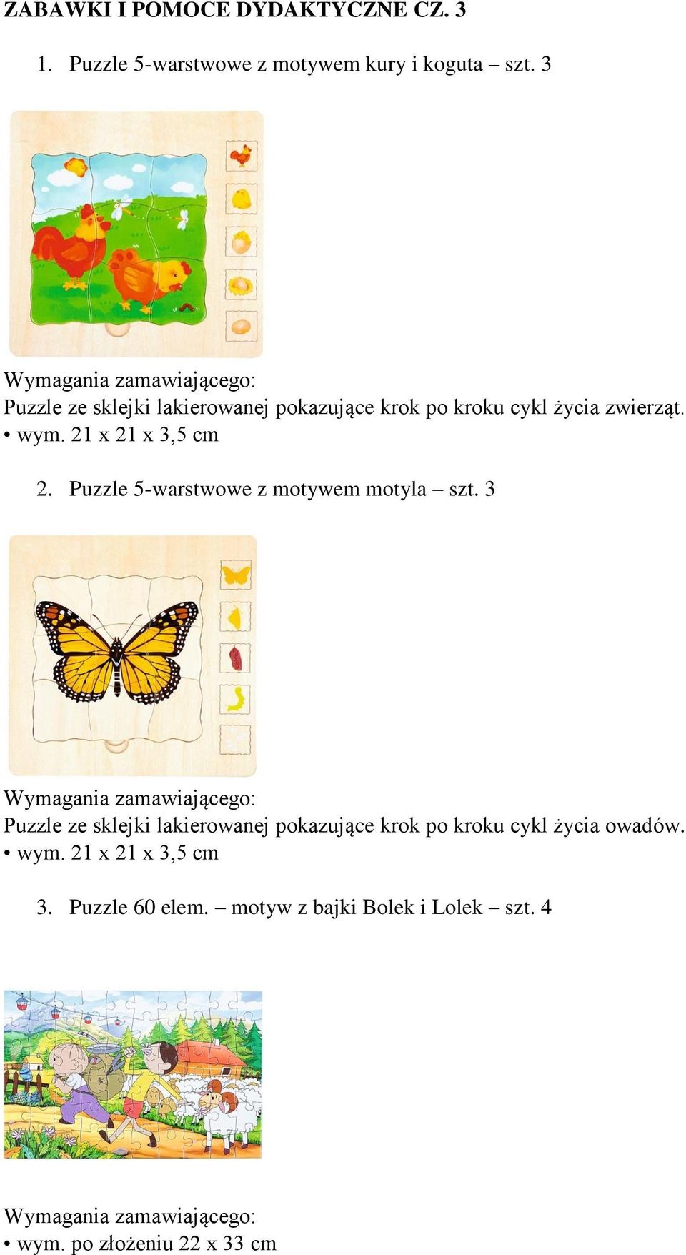 Puzzle 5-warstwowe z motywem motyla szt.