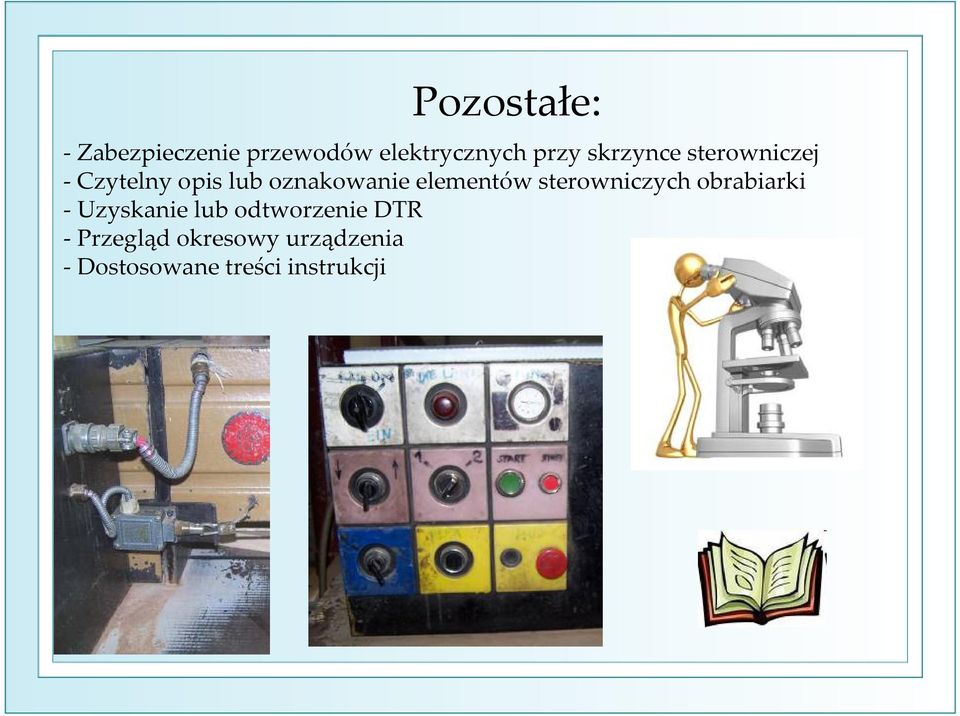 elementów sterowniczych obrabiarki Uzyskanie lub