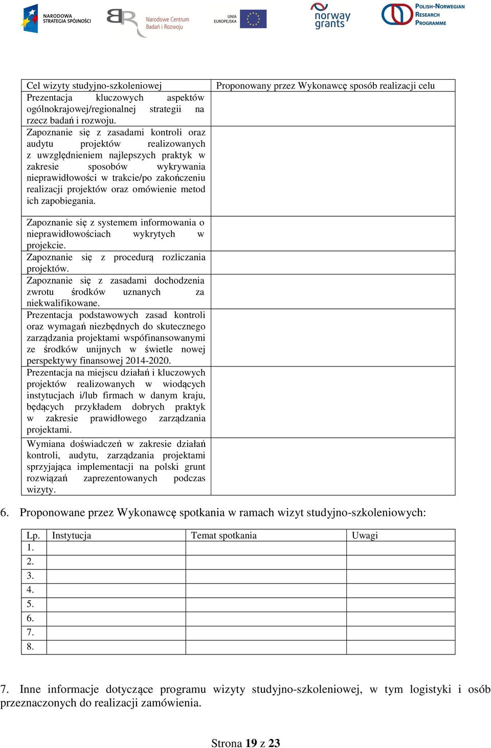 projektów oraz omówienie metod ich zapobiegania. Proponowany przez Wykonawcę sposób realizacji celu Zapoznanie się z systemem informowania o nieprawidłowościach wykrytych w projekcie.