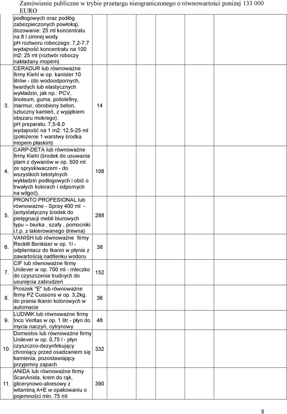 kanister 10 litrów - (do wodoodpornych, twardych lub elastycznych wykładzin, jak np.: PCV, linoleum, guma, poliolefiny, marmur, obrobiony beton, 14 sztuczny kamień, z wyjątkiem obszaru mokrego).