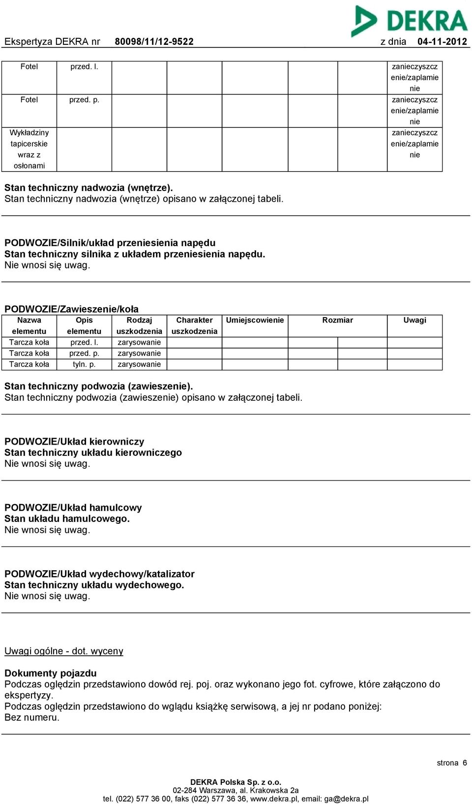 PODWOZIE/Zawieszenie/koła Nazwa elementu Tarcza koła Tarcza koła Tarcza koła Opis elementu pr