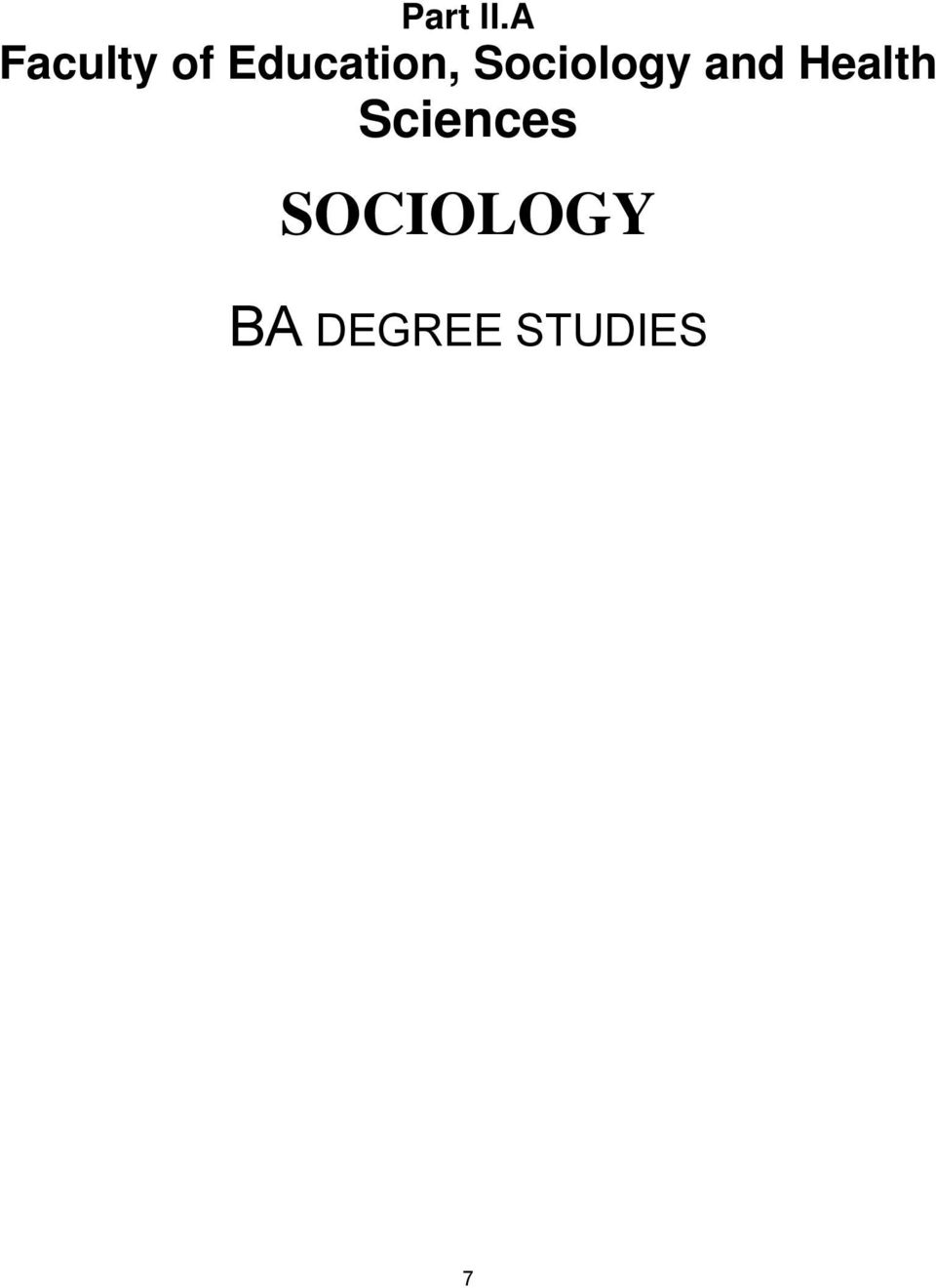 Sociology and Health