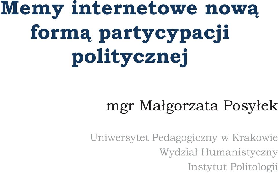 Małgorzata Posyłek Uniwersytet