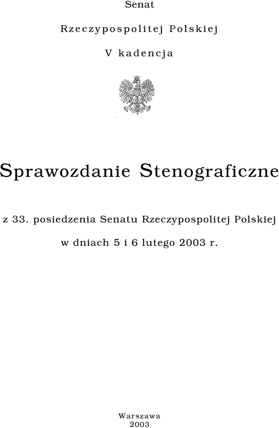33. posiedzenia Senatu Rzeczypospolitej