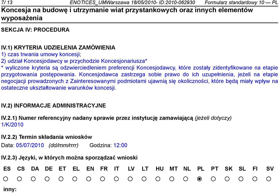 zostały zidentyfikowane na etapie przygotowania postępowania.