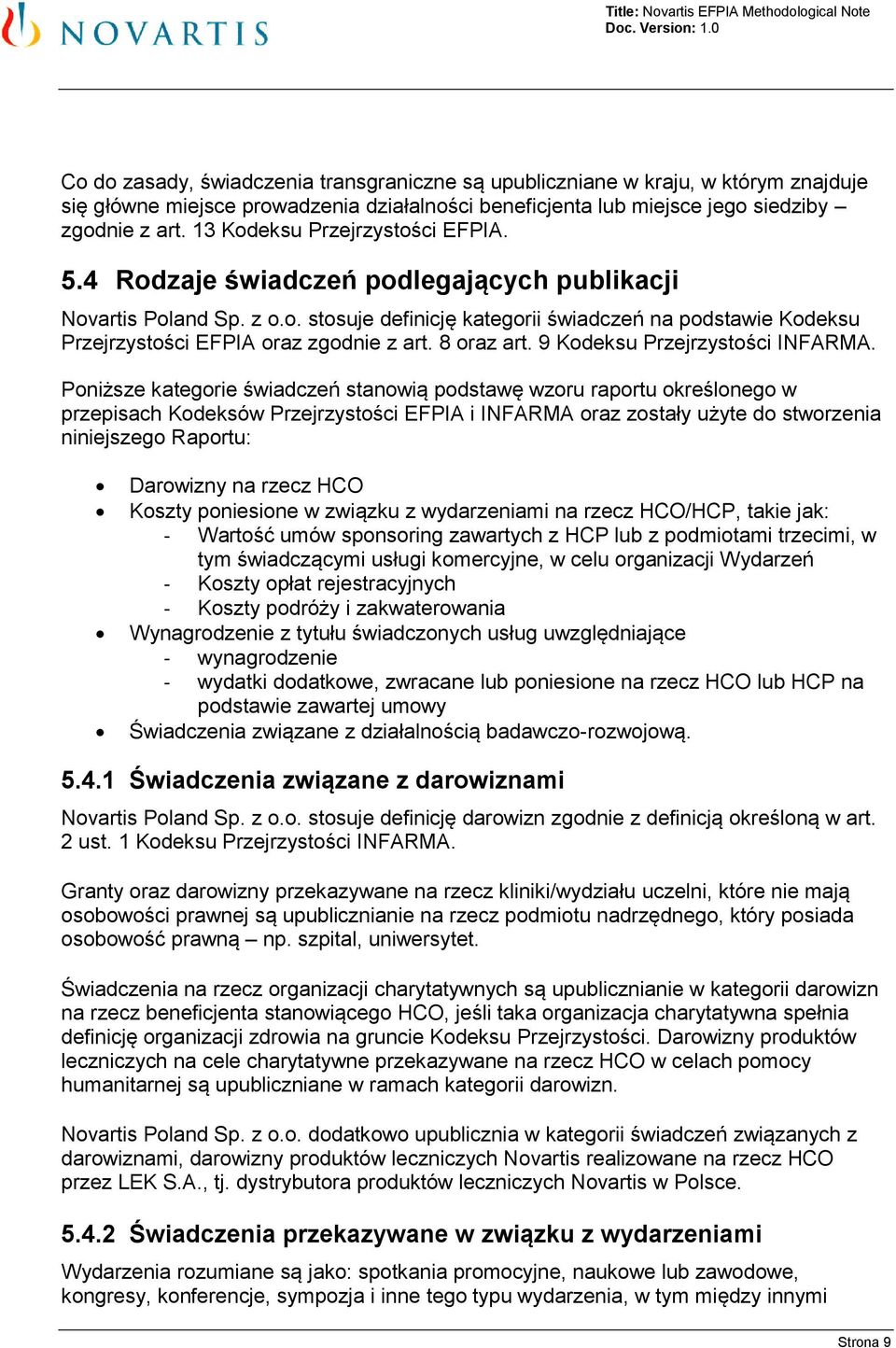 8 oraz art. 9 Kodeksu Przejrzystości INFARMA.