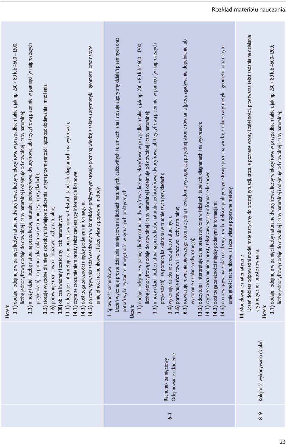 230 + 80 lub 4600 1200; liczbę jednocyfrową dodaje do dowolnej liczby naturalnej i odejmuje od dowolnej liczby naturalnej; 2.