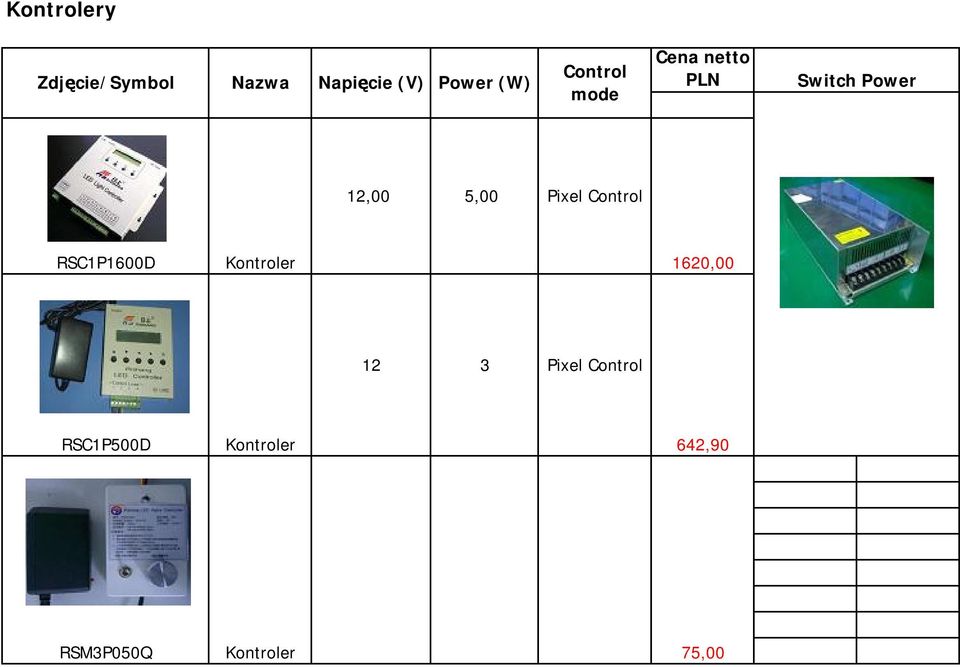 Pixel Control RSC1P1600D Kontroler 1620,00 12 3 Pixel