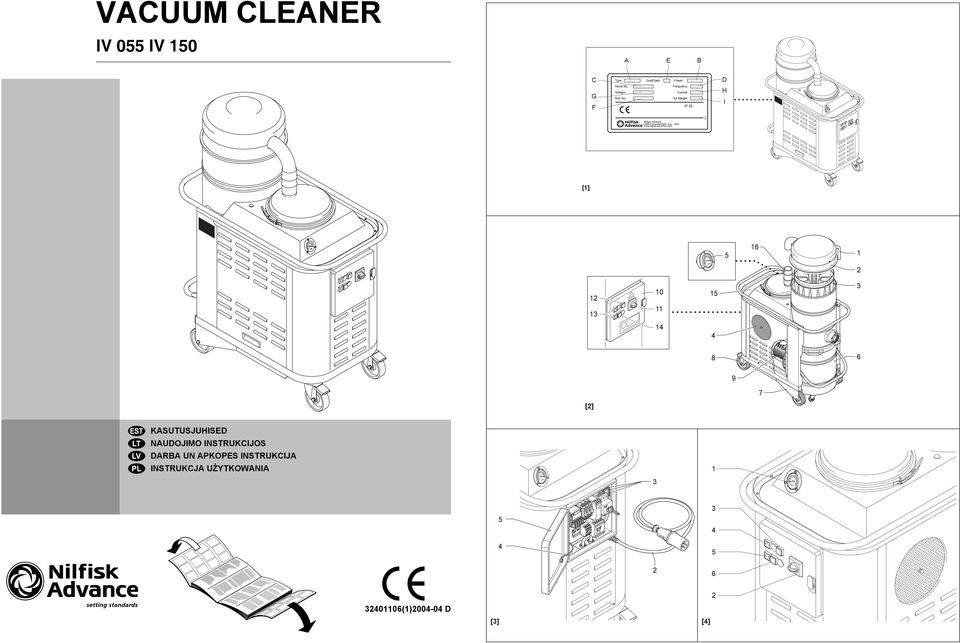 : Frequency: Current: Tot Weight: IP 55 H I Nilfisk-Advance 26862 Guardamiglio (Lo) - Italy www.