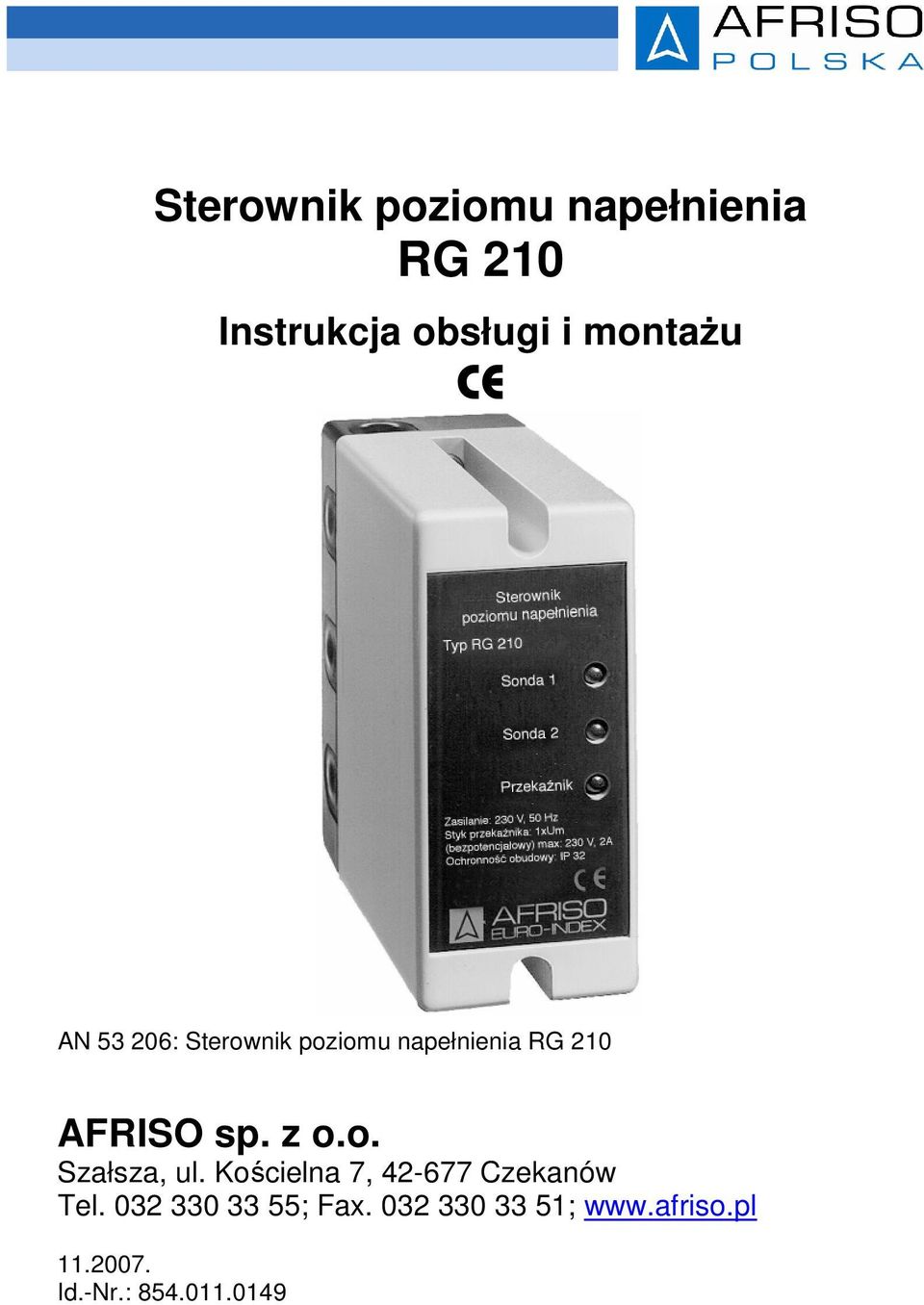 sp. z o.o. Szałsza, ul. Kościelna 7, 42-677 Czekanów Tel.