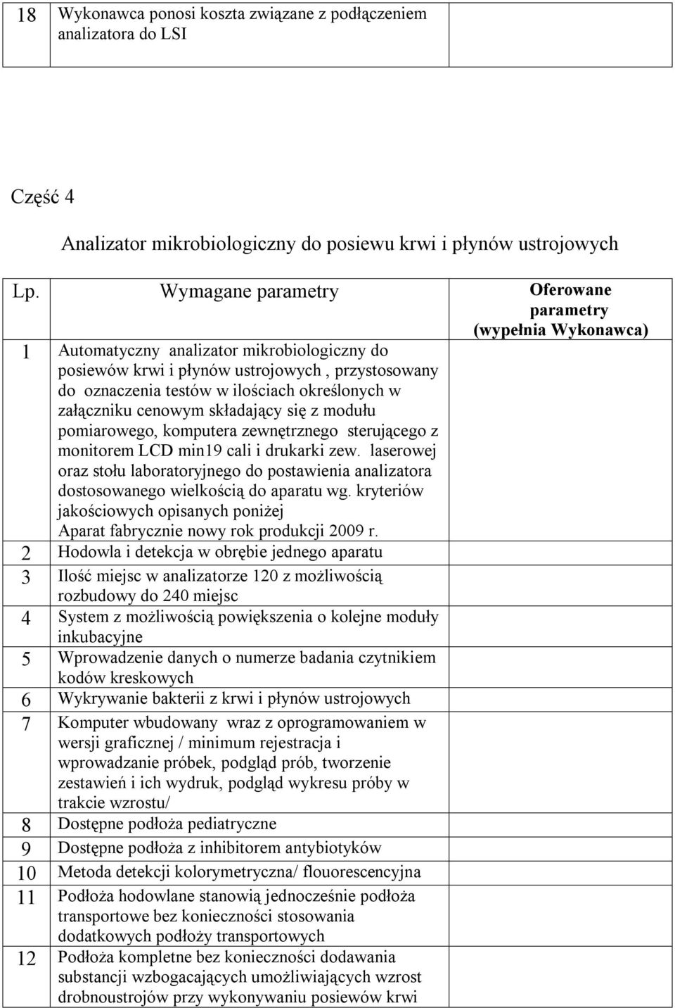 modułu pomiarowego, komputera zewnętrznego sterującego z monitorem LCD min19 cali i drukarki zew.