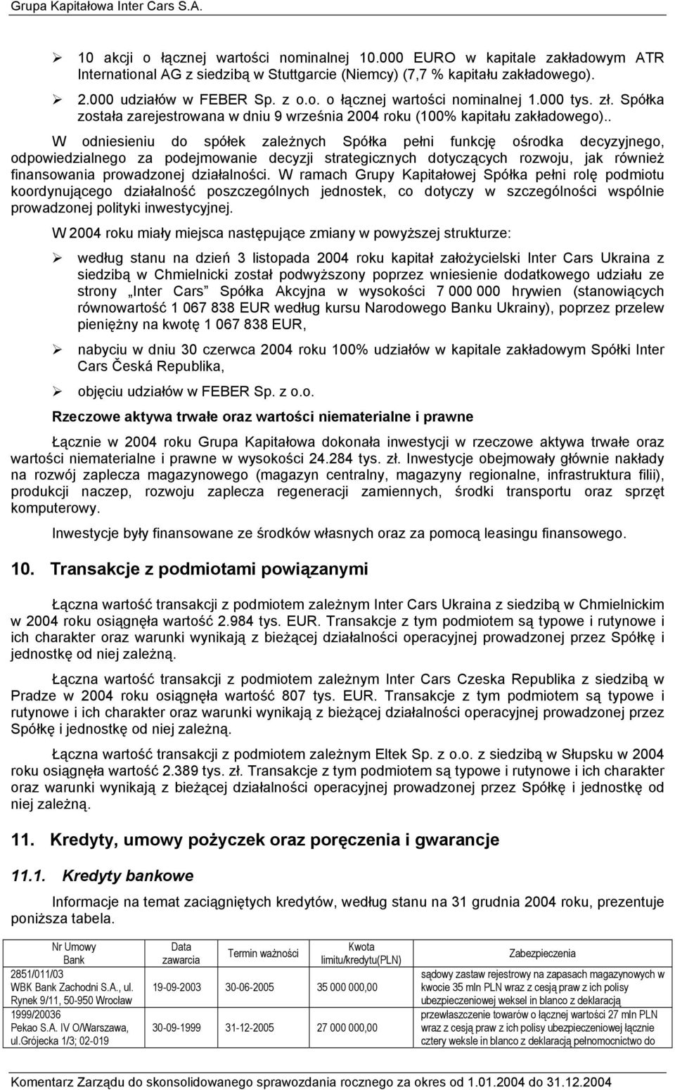 . W odniesieniu do spółek zależnych Spółka pełni funkcję ośrodka decyzyjnego, odpowiedzialnego za podejmowanie decyzji strategicznych dotyczących rozwoju, jak również finansowania prowadzonej