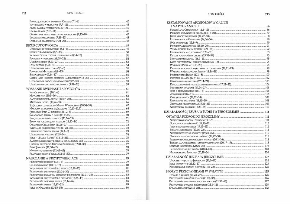 .. 87 OSTRzEżENIE PRZED FAŁSZYWYMI APOSTOŁAMI (7,15-20)... 47 JEZUS KROCZY PO JEZIORZE (14,22-33)... 88 ŁUDZENIE SAMEGO SIEBIE (7,21-23)... 48 UZDROWIENIA W GENEZARET (14,34-36).