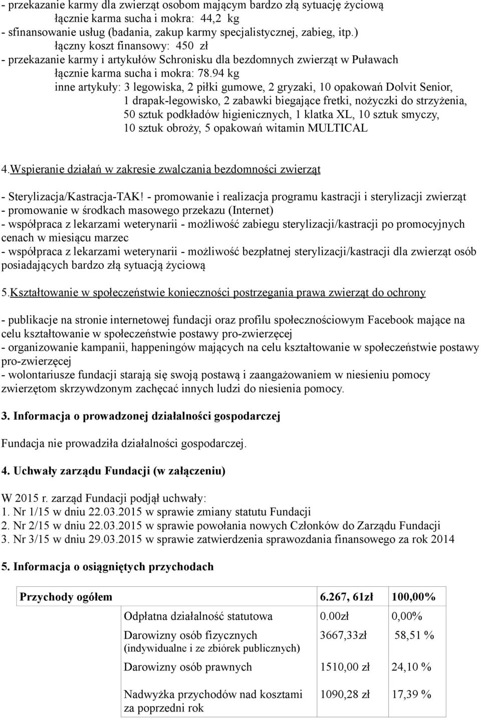 94 kg inne artykuły: 3 legowiska, 2 piłki gumowe, 2 gryzaki, 10 opakowań Dolvit Senior, 1 drapak-legowisko, 2 zabawki biegające fretki, nożyczki do strzyżenia, 50 sztuk podkładów higienicznych, 1