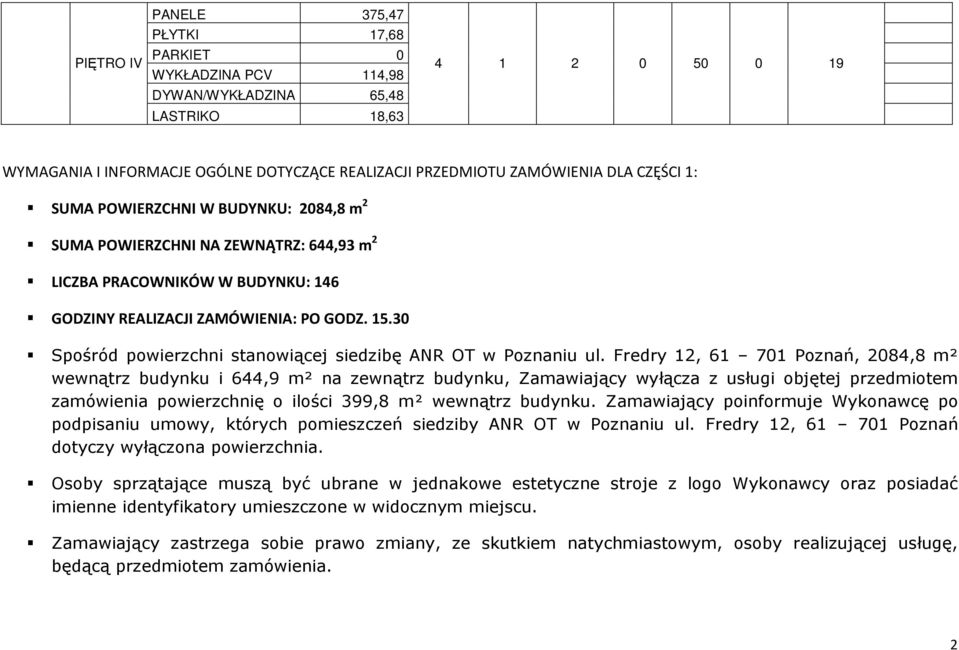 30 Spośród powierzchni stanowiącej siedzibę ANR OT w Poznaniu ul.