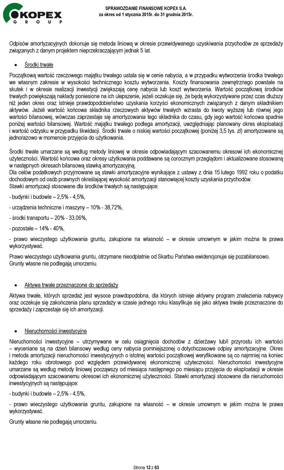 Koszty finansowania zewnętrznego powstałe na skutek i w okresie realizacji inwestycji zwiększają cenę nabycia lub koszt wytworzenia.