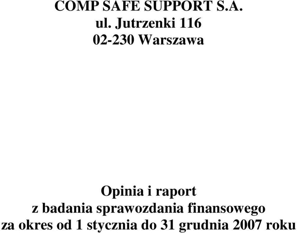 raport z badania sprawozdania