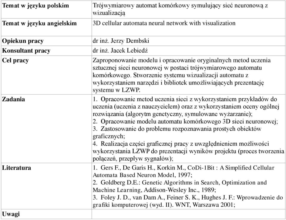 Stworzenie systemu wizualizacji automatu z wykorzystaniem narzędzi i bibliotek umożliwiających prezentację systemu w LZWP. 1.