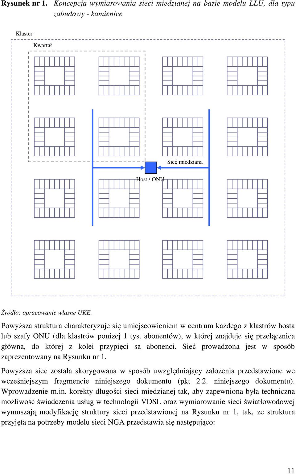 abonentów), w której znajduje się przełącznica główna, do której z kolei przypięci są abonenci. Sieć prowadzona jest w sposób zaprezentowany na Rysunku nr 1.