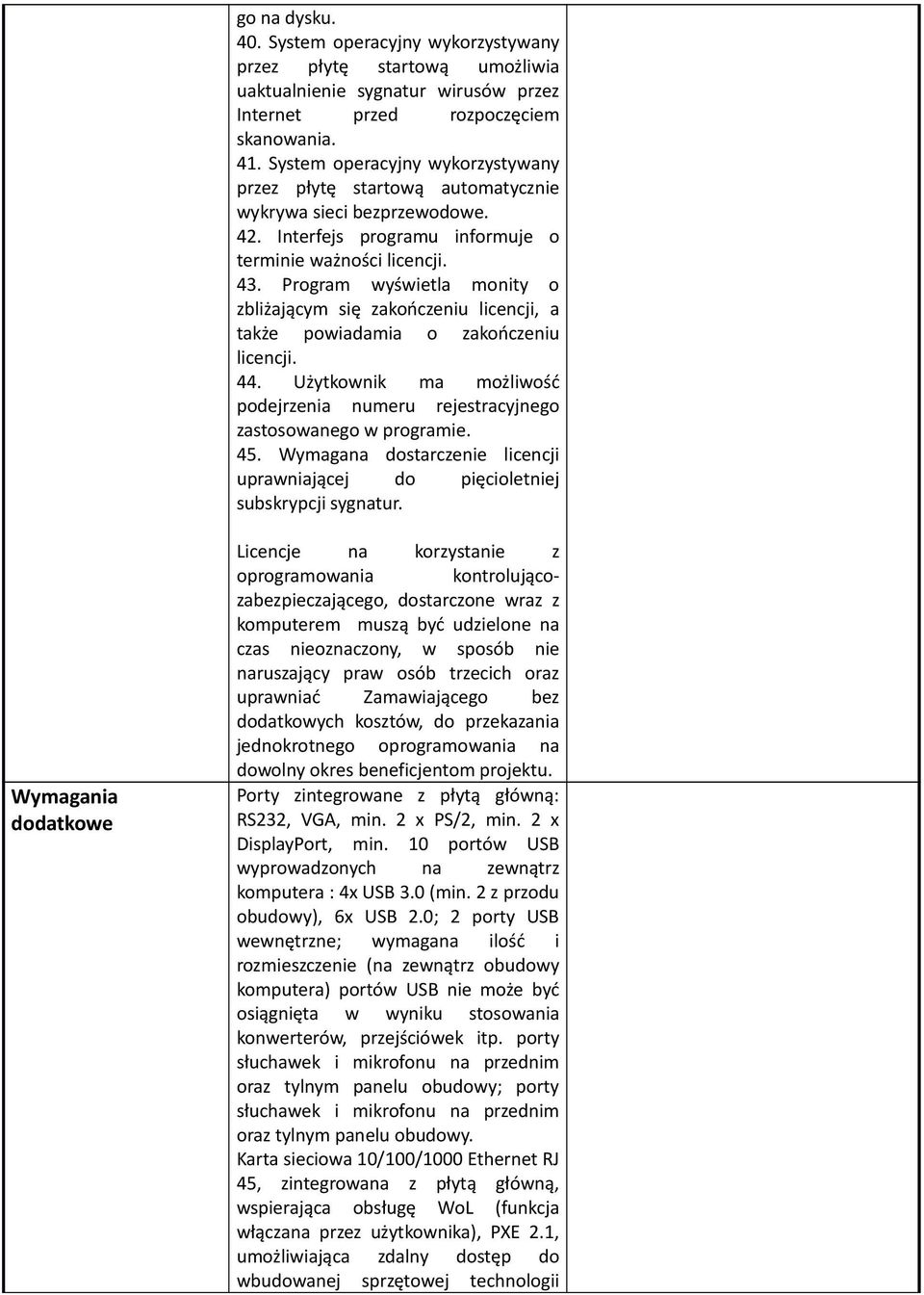 Program wyświetla monity o zbliżającym się zakończeniu licencji, a także powiadamia o zakończeniu licencji. 44. Użytkownik ma możliwość podejrzenia numeru rejestracyjnego zastosowanego w programie.