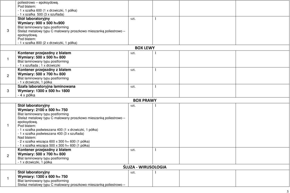 półka Wymiary: 00 x 500 h= 750 - x szafka podwieszana 400 ( x drzwiczki, półka) - x szafka podwieszana 400 ( x szuflada) Nad blatem: - x szafka wisząca 600 x 00 h= 600 ( półka) -