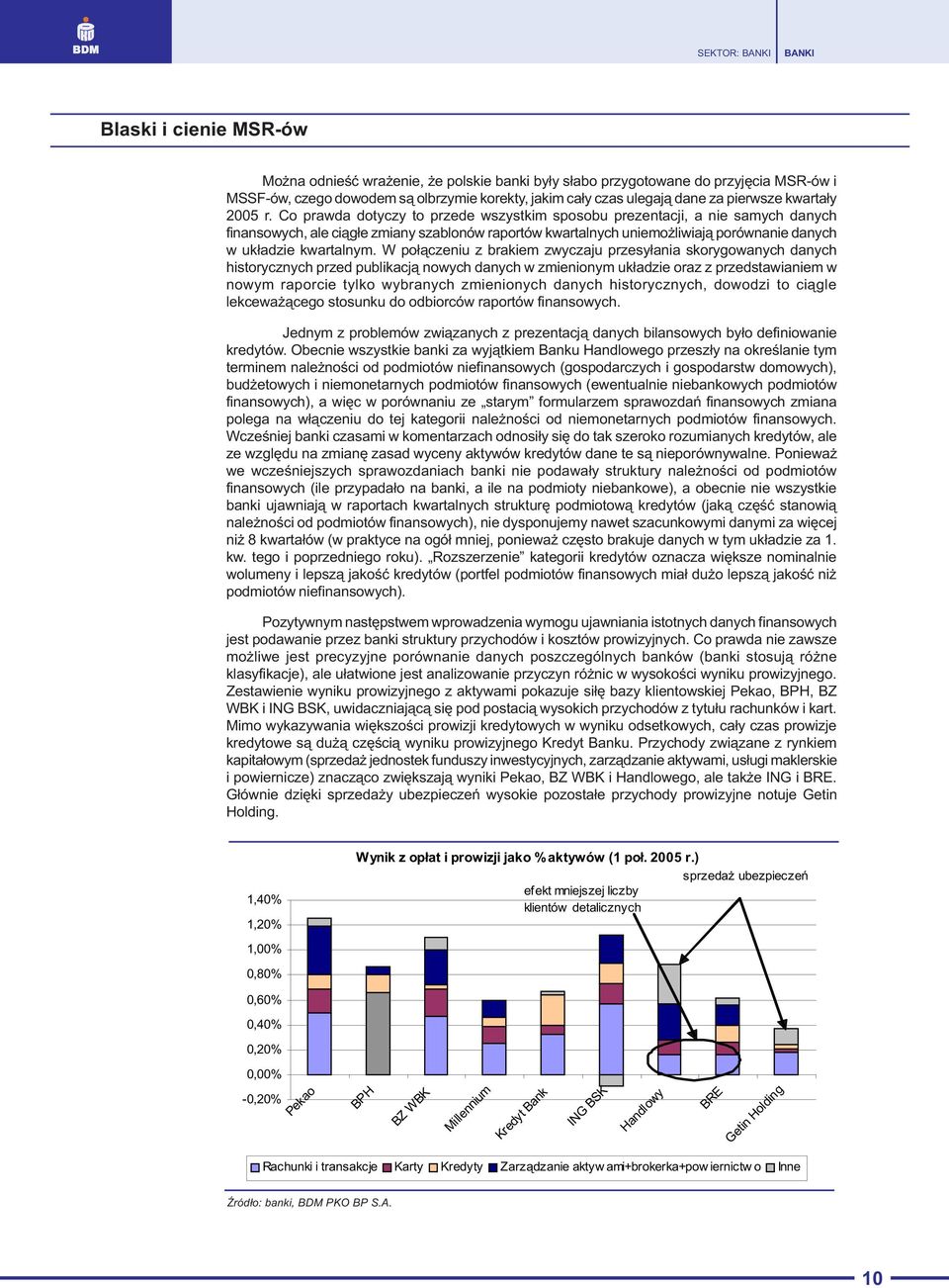 Co prawda dotyczy to przede wszystkim sposobu prezentacji, a nie samych danych finansowych, ale ci¹g³e zmiany szablonów raportów kwartalnych uniemo liwiaj¹ porównanie danych w uk³adzie kwartalnym.