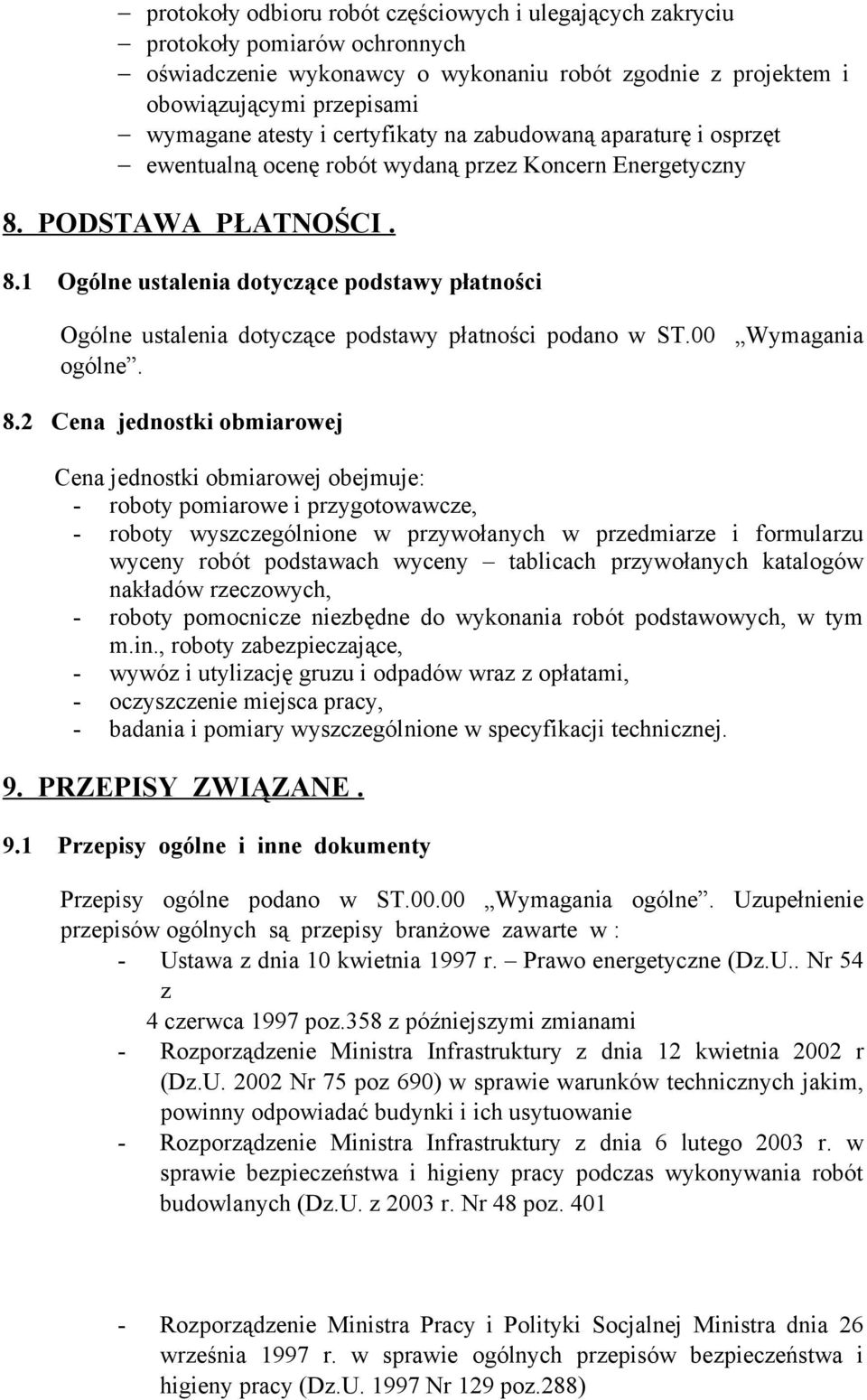 PODSTAWA PŁATNOŚCI. 8.