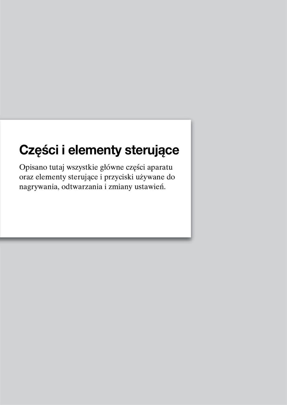 oraz elementy sterujące i przyciski
