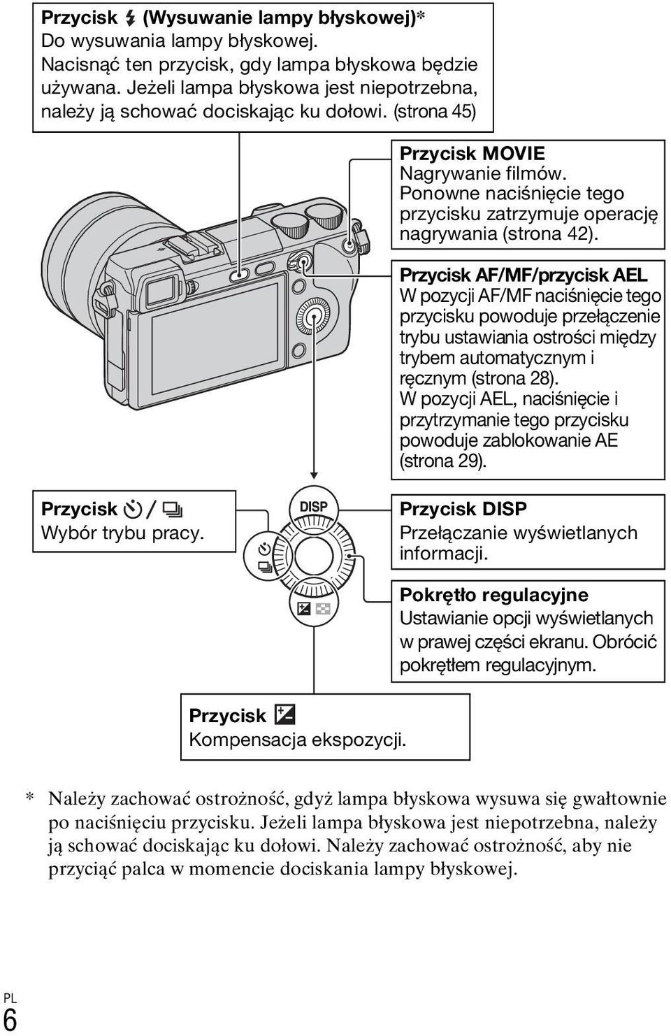 Ponowne naciśnięcie tego przycisku zatrzymuje operację nagrywania (strona 42).