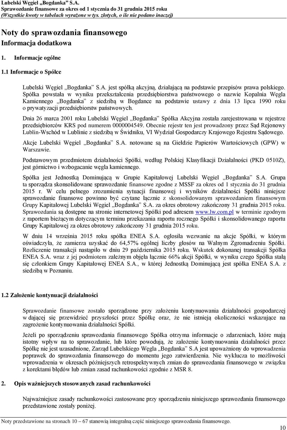 przedsiębiorstw państwowych. Dnia 26 marca 2001 roku Lubelski Węgiel Bogdanka Spółka Akcyjna została zarejestrowana w rejestrze przedsiębiorców KRS pod numerem 0000004549.