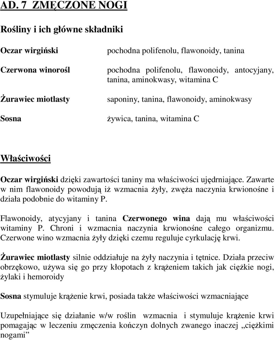 Zawarte w nim flawonoidy powodują iż wzmacnia żyły, zwęża naczynia krwionośne i działa podobnie do witaminy P. Flawonoidy, atycyjany i tanina Czerwonego wina dają mu właściwości witaminy P.