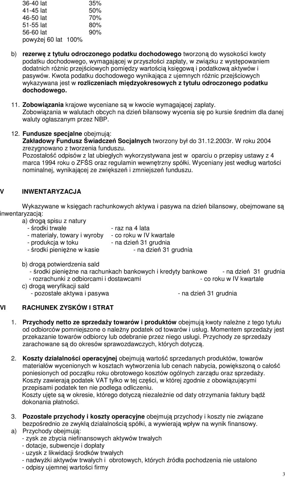 Kwota podatku dochodowego wynikająca z ujemnych róŝnic przejściowych wykazywana jest w rozliczeniach międzyokresowych z tytułu odroczonego podatku dochodowego. 11.