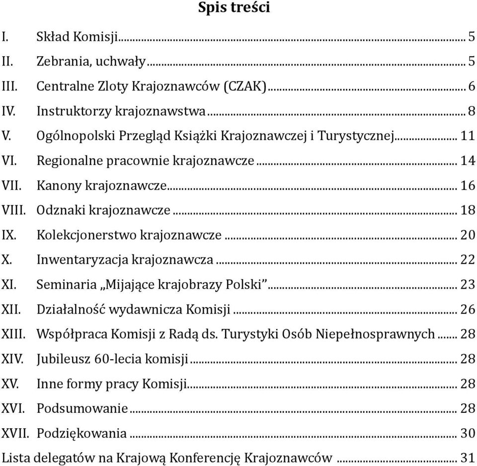 Kolekcjonerstwo krajoznawcze... 20 X. Inwentaryzacja krajoznawcza... 22 XI. Seminaria Mijające krajobrazy Polski... 23 XII. Działalność wydawnicza Komisji... 26 XIII.