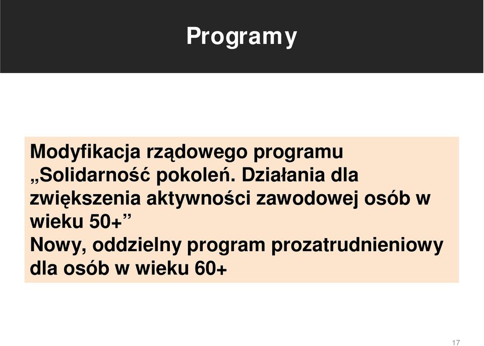 Działania dla zwiększenia aktywności zawodowej