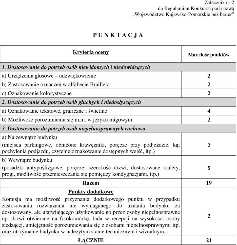 Dostosowanie do potrzeb osób głuchych i niedosłyszących a) Oznakowanie tekstowe, graficzne i świetlne 4 b) MoŜliwość porozumienia się m.in. w języku migowym 2 3.