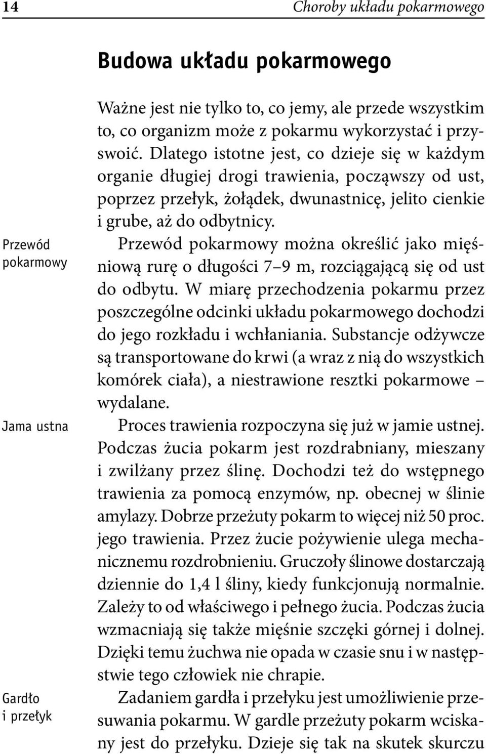 Przewód pokarmowy można określić jako mięśniową rurę o długości 7 9 m, rozciągającą się od ust do odbytu.