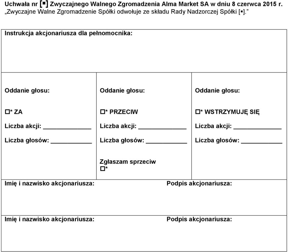 odwołuje ze składu Rady