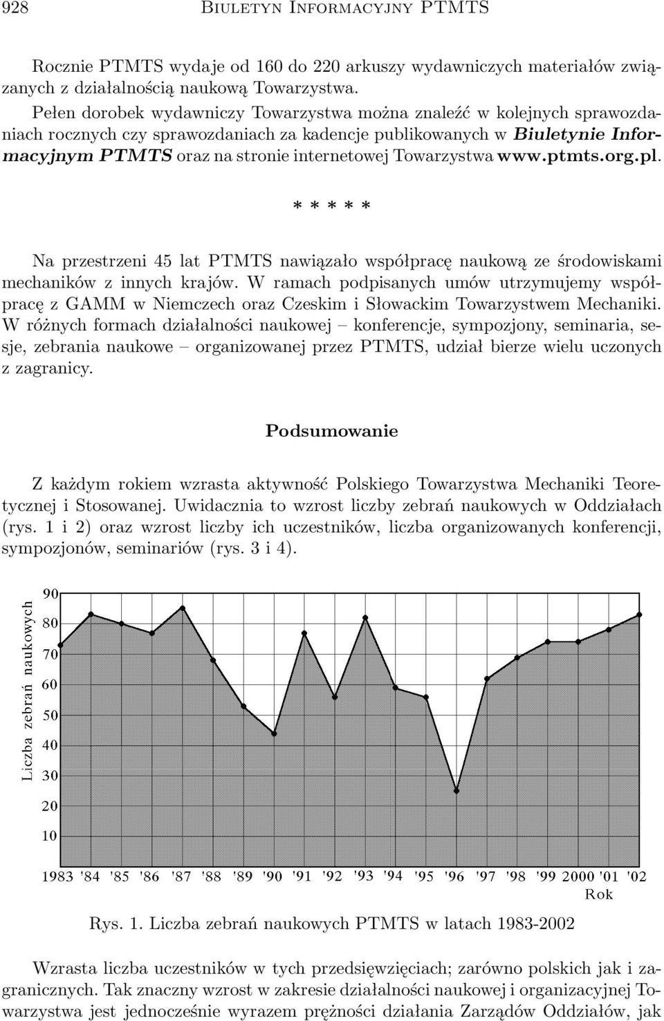 Towarzystwa www.ptmts.org.pl. * * * * * Na przestrzeni 45 lat PTMTS nawiązało współpracę naukową ze środowiskami mechaników z innych krajów.