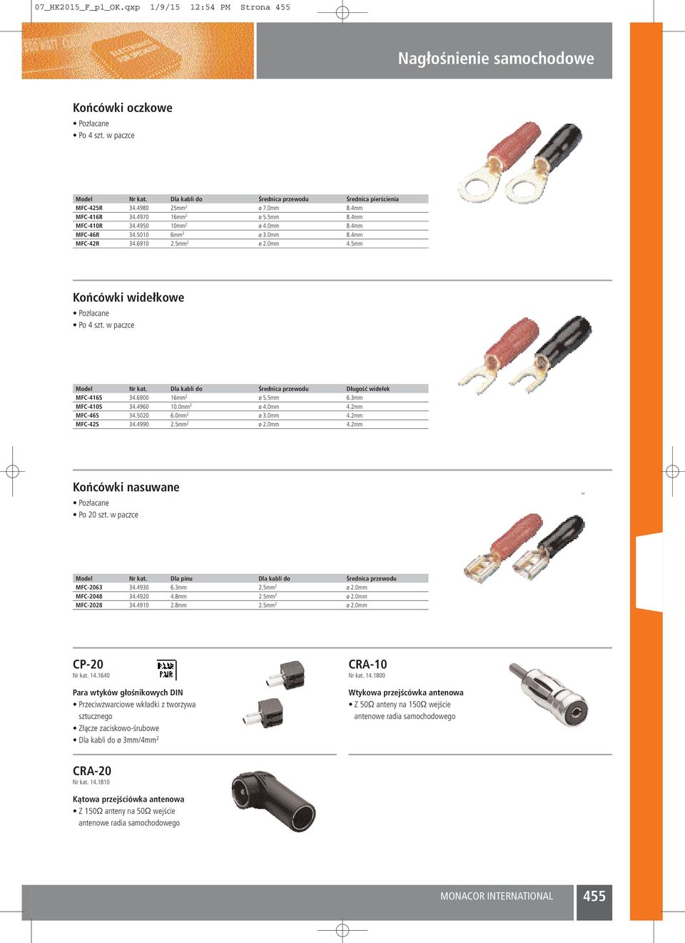 w paczce Model Nr kat. Dla kabli do Średnica przewodu Długość widełek MFC-16S 34.6900 16mm 2 ø 5.5mm 6.3mm MFC-10S 34.4960 10.0mm 2 ø 4.0mm 4.2mm MFC-6S 34.5020 6.0mm 2 ø 3.0mm 4.2mm MFC-2S 34.4990 2.