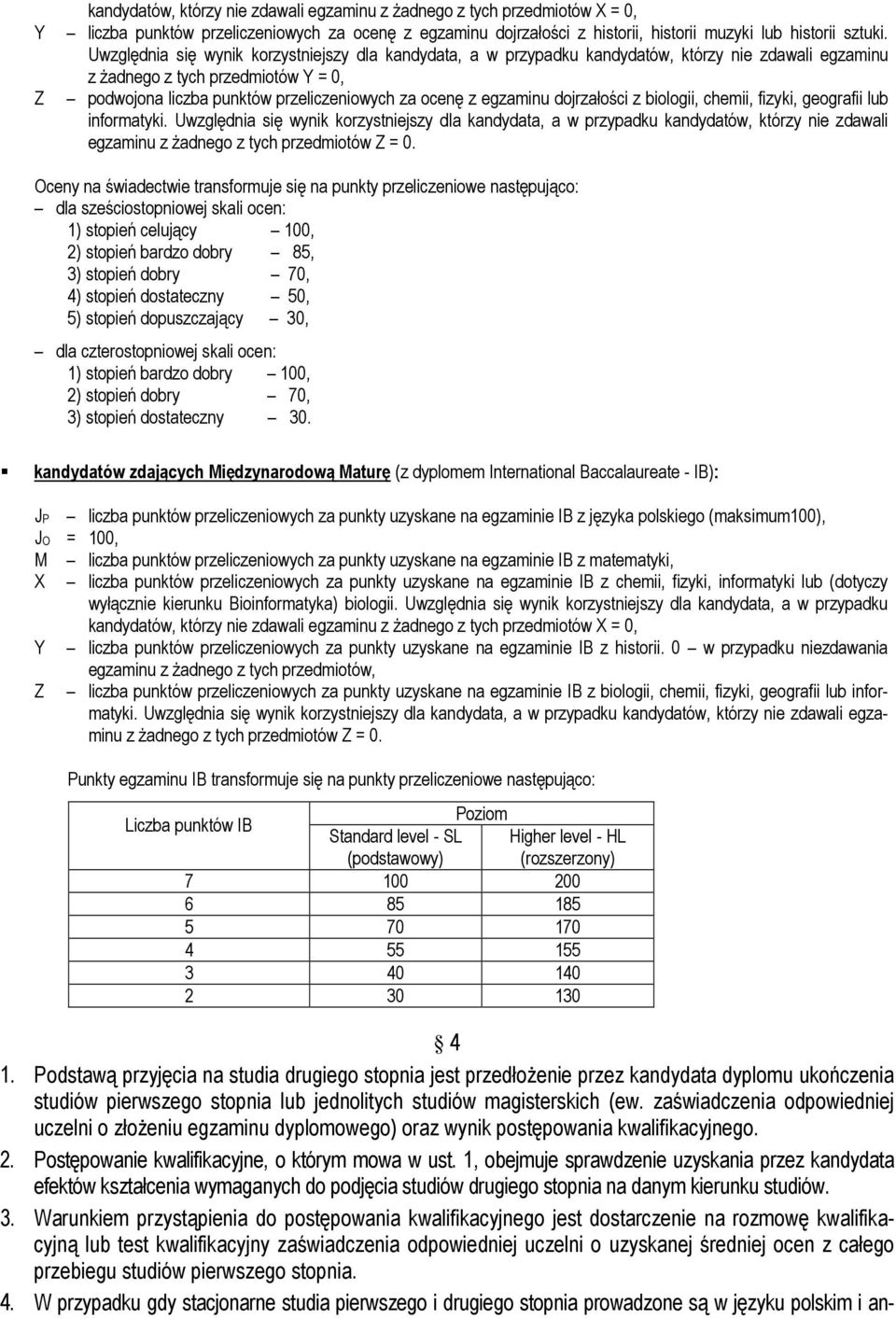 egzaminu dojrzałości z biologii, chemii, fizyki, geografii lub informatyki.