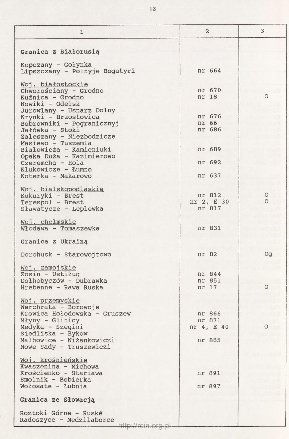 Białowieża - Kamieniuki Opaka Duża - Kazimierowo Czeremcha - Hola Klukowicze - Łumno Koterka - Makarowo Woi.