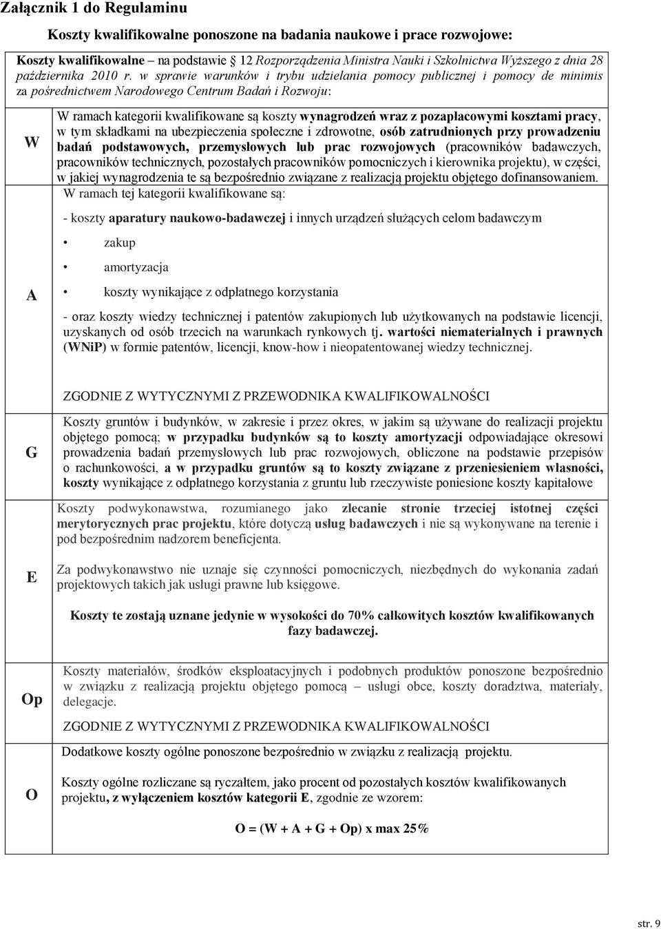 w sprawie warunków i trybu udzielania pomocy publicznej i pomocy de minimis za pośrednictwem Narodowego Centrum Badań i Rozwoju: W A W ramach kategorii kwalifikowane są koszty wynagrodzeń wraz z