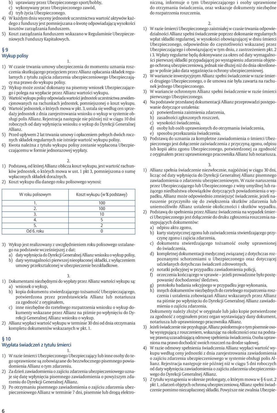 5) Koszt zarządzania funduszem wskazano w Regulaminie Ubezpieczeniowych Funduszy Kapitałowych.